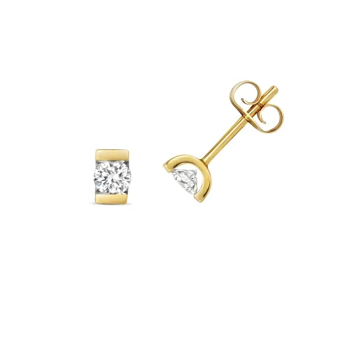 0.33 Single Stone Diamond Stud Earrings